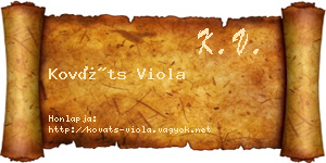 Kováts Viola névjegykártya